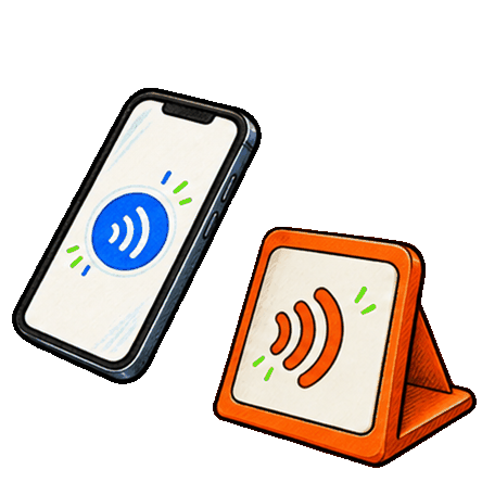 Ilustração animada: Peças com NFC