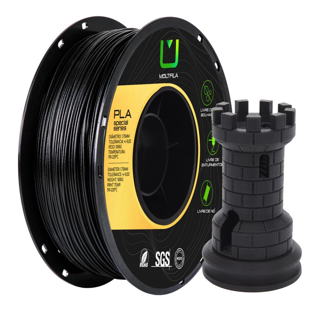 Filamento Multfila PLA com fibra de carbono 1 kg